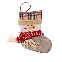 Meolin Elder/Snowman/Elk Christmas Sock Gift Bag with Drawstring ,Snowman paragraph,7.095.31in