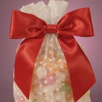 Red Satin Bow With Wire Tie, 1-1/2" X 4-1/2"