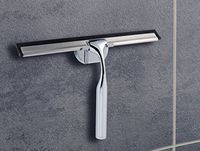 Dailyart Shower Squeegee Bathroom Glass Squeegee Window Wiper Chrome Plated and Stainless Steel Mirror Door Cleaning with Hook, Screw Mounted