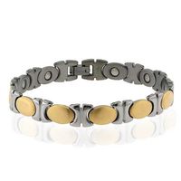 FlameReflection 10.5mm Titanium Magnetic Therapy Bracelet Two-Tone 8.75 Inches SPJ