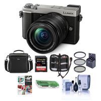 Panasonic Lumix DC-GX9 20.3MP Mirrorless Camera with 12-60mm F3.5-5.6 Lens, Silver - Bundle with Camera Bag, 32GB SDHC U3 Card, Cleaning Kit, Memory Wallet, Card Reader, 58mm Filter Kit, Software Pack