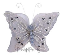Fairy Glitter Butterfly Wings, Newborn, Baby, Photography prop - Color: SILVER