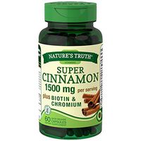 Nature's Truth Super Cinnamon plus Biotin & Chromium Quick Release Capsules - 60 ct, Pack of 3