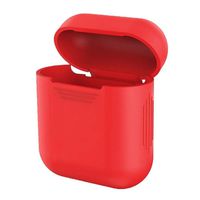  Orcbee  _for Apple AirPods Silicone Cover Skin Case w/Carabiner+Anti-Lost Earphone Strap (Red)