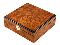 Skyway Caspian Cigar Humidor Case with Hygrometer and Humidifier - Burlwood Brown