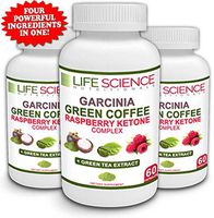 The Original 4-in-1 Garcinia Cambogia, Green Coffee Bean, Raspberry Ketones & Green Tea Extract 1300mg Dr. Recommended for Fat Burn, Weight Loss & Appetite Suppressant (60 Caps, 4 oz)