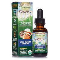 Host Defense, Stamets 7 Extract, Daily Immune Support, Mushroom Supplement with Lion’s Mane, Reishi, Vegan, Organic, Gluten Free, 1 oz (30 Servings)