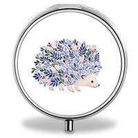 IMLONE Pill Organizer, Customized Plant Hedgehog Pill Boxes with 3 Components for Purse