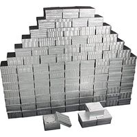 100 Silver Cotton Jewelry Bracelet Display Gift Boxes 3.75"