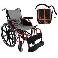 Karman S-Ergo 115 Ultra Lightweight Ergonomic Wheelchair | Seat Size 18" X 17" | Swing Away Footrest | Fixed Wheels and Mag Wheels in Red & Free Black Bag with Trim!