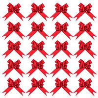 STOBOK 20Pcs Gift Pull Bows Glitter Christmas Ribbon Bows for Christmas Wedding Gift Wrapping 18cm (Red)