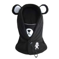 Boys Girls Winter Warm Windproof Balaclava Hat Ski Riding Face Mask Fleece Neck Warmer (Black)