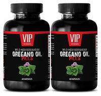 Oregano in Bulk - Wild Mediterranean Oregano Oil 1500mg - Digestive Health Support - 2 Bottles 120 Capsules
