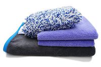 MyClover Premium Super Plush 550gsm Microfiber Auto Detailing Towels 4-in-1 Set (Large Drying Towel, 2 Double Sided Plush Towel, Scratch-Free Wash Mitt) Professional Korean Car Cleaning Buffing Towel