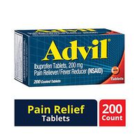 Advil Coated Tablets Pain Reliever and Fever Reducer, Ibuprofen 200mg, 200 Count