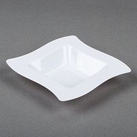 Fineline Wavetrends 105 WHITE Plastic Square Bowl 5 oz, CASE of 120 w/Bonus FDL picks
