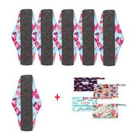 OHBABYKA Washable Reusable Bamboo Sanitary Napkins Pads for Women,Super-Absorbent, Soft and Comfortable (M, BBW-12)