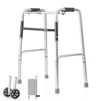 Walker Crutches Aluminum Alloy - Old Walker Aids, Four-Legged Cane Disabled Walker Folding Cane Elderly Auxiliary Walker New Walker (Color : A)