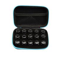 Sundlight Essential Storage Case, 15 Compartments Essential Oil Carrying Case Organizer 1ml 2ml 3ml Handle Zipper Scented OilsTravel Case,13.5cm x 8.5cm x 4.5cm,Set of 1
