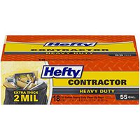 Hefty Heavy Duty Contractor Bags - 55 Gallon, 4 Packs of 18 Count (72 Total)