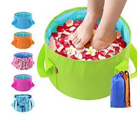 Lzttyee 2pcs Oxford Folding Bucket Lightweight Camp Bucket Packable Bucket for Camping Hiking Travelling Outdoor Fishing Washing