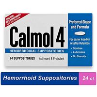 Calmol 4 Hemorrhoidal Suppositories, 24 Count, Doctor Recommended for Relief of Burning and Irritation Caused by Anorectal Disorders