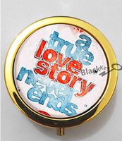 BlackKey A True Love Story Never Ends 3-Compartment Decorative Pocket Gift Box Case Organizer for Pill, Color 2 -572