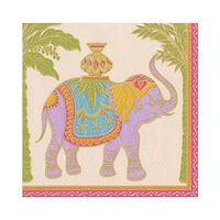 Caspari Royal Elephant Paper Luncheon Napkins in Parchment, Pack of 20