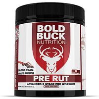 Pre Rut Advanced 3 Stage Pre Workout - Insane Pumps, Energy, Focus, Endurance, Recovery, Anti Cramping - 30 Servings - Blood Trail Fruit Punch