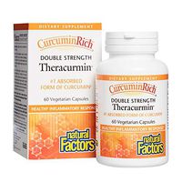 CurcuminRich Double Strength Theracurmin by Natural Factors, Supports Natural Inflammatory Response, Joint and Heart Function, 60 capsules (60 servings)