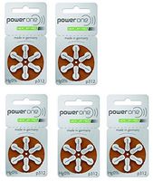 Hearing Aid Battery Powerone Size 312 60 Batteries No Mercury, 5 Pack