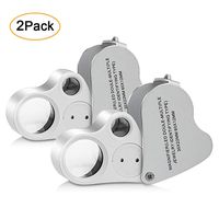 Jewelry Loupe,2 Pack 30X 60X Illuminated Jeweler's Loupe Jewelry Magnifier Jeweler's Eye Loupe Magnifier Magnifying with LED Lighting, 2 Lens Design
