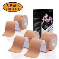 Udaily Kinesiology Tape Precut (3 Rolls Pack), Elastic Therapeutic Sports Tape for Knee Shoulder and Elbow, Breathable, Water Resistant, Latex Free