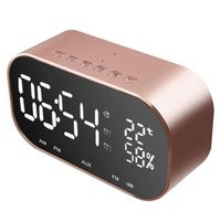Portable Speaker, Wireless Super Bass Speaker 32 Feet Receiving Range Support TF Card Audio Alarm Clock Temperature LED Display FM Radio Bluetooth Music Player for Samsung Note 9 (Rose God) Boens