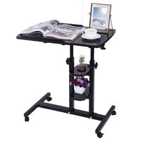 Transser Portable Laptop Rolling Cart Standing Table Height Adjustable Sofa Bedside Flipped Board Computer Stand Desk Coffee Table with Wheels, Shipping From NJ. or CA.