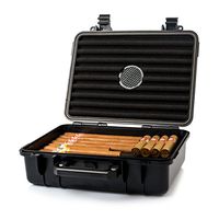 Jamestown Cigar Plastic Travel Humidor Case - Waterproof, Dustproof, Shockproof Premium Plastic Hard Shell Case - Built in Foam Humidor and Holds Up to 50 Full-Sized Cigars (Large)