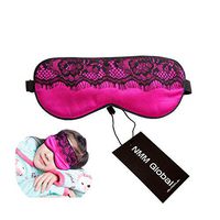 NMM Global 100% Natural Silk Sleep Eye Mask Kids, Cute Night Sleeping Mask with Adjustable Elastic Strap for Girls Boys Child (Hot Red Pink Small)