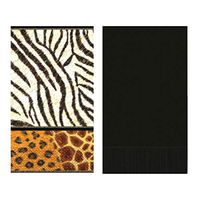Everyday Bathroom Guest Towels, Disposable Paper Buffet Napkins, Set of 2 Packages of 16 (Animal Prints)