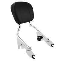 Chrome Triple Plating Passenger Backrest Sissy Bar w/Pad Quick-Detach For Harley Touring Road King Electra Road Street Glide 2009-2019