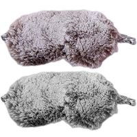 Zoylink 2PCS Sleeping Mask Lovely Portable Fake Fur Sleeping Eye Cover Blindfold Mask