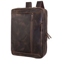 Tiding Convertible Leather Briefcase Backpack 17 Inch Laptop Case Business Messenger Shoulder Bag with YKK Zipper