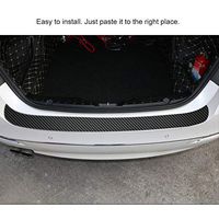 JoyShopping Universal Trunk Rear Guard Plate Sticker Car Rear Bumper Trim Anti-Kicked Scratch Protection Sticker Strip 3D Carbon Fiber Film Black CN -
