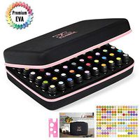 Essential Oils Storage – FITNATE Essential Oils Case for 5ml 10ml 15ml Essential Oils, Essential Oil Travel Case with Young Living Essential Oils Labels& Bottle Opener (70 bottles, Pink)