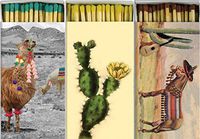 Decorative Desert Fiesta Match Boxes with Long Matches Great for Lighting Candles, Grills, Fireplaces and More | Set of 3 Match Boxes