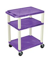 Offex 34"H Electric A/V Cart with 3 Shelf and Putty Leg - Purple