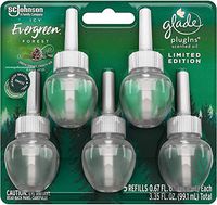 Glade Plugins Scented Oil Refills - Limited Edition Holiday Collection - Icy Evergreen Forest - 5 Count Oil Refills Per Package - One (1) Package