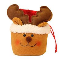 Christmas Candy Goodies Gift Bag for Kids Coworker Bulk, Napoo Drawstring Gingerbread Pastry Bags Birthday Wedding Party Favor (Elk - 1)
