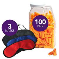 Flents Sleep Masks + Ear Plugs Super Sleep Kit | Includes 100 Pairs of Soft Foam Sleep Ear Plugs and 3 Sleep Masks | NRR 33, 100 Pack
