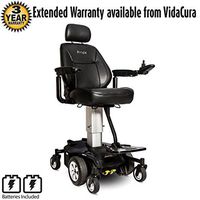 Pride Jazzy AIR Powerchair, Power Adjustable Seat Height, w/Avail Ext Warr (16" x 16"-18" High-Back Sport Seat, Onyx Black)