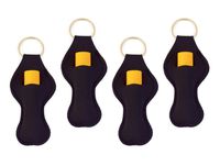 Zario Keychain Holder Lanyard, Neutral Color Design Chapstick Holder Keychain (4 Pack)